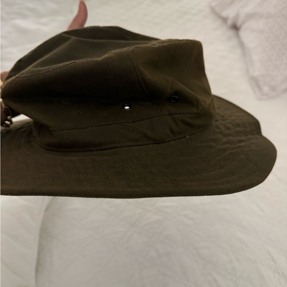Paul Stuart Olive Green Hat with Feather Accent - Picture 2 of 4